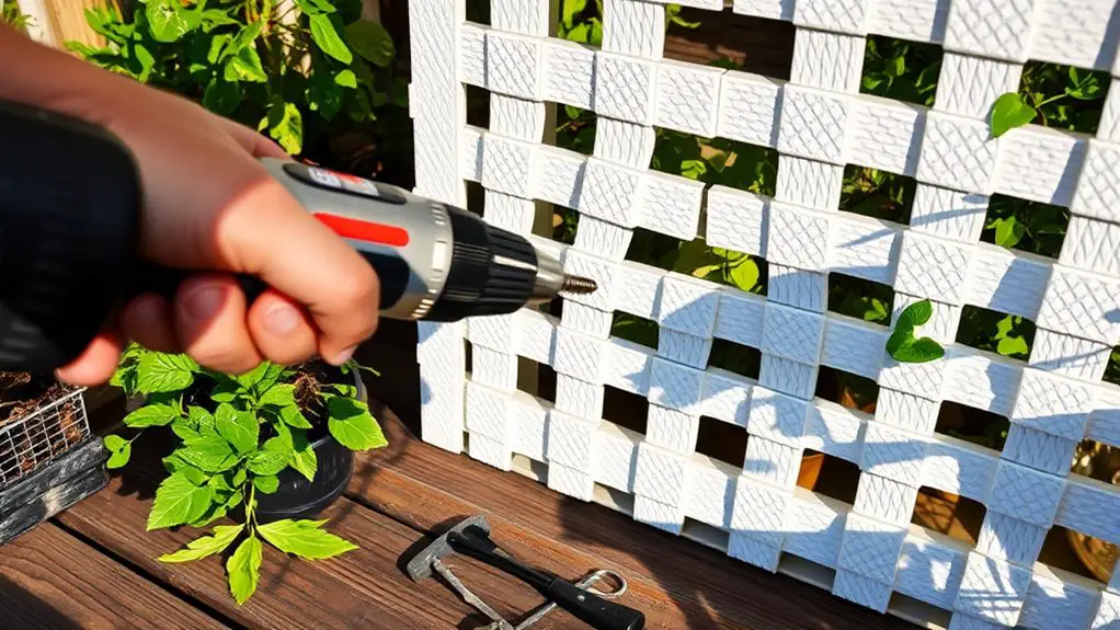 screwing into plastic lattice