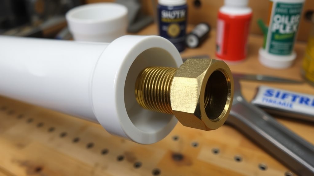 threading pvc into brass